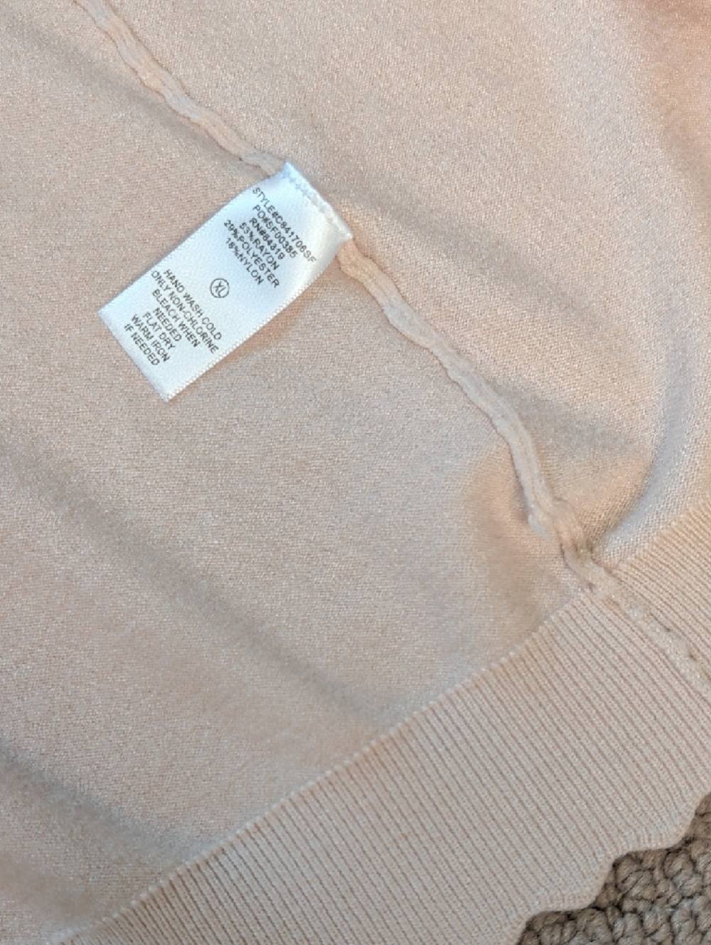 Scalloped Edge Open-Front Blush Cardigan - Picture 8 of 13